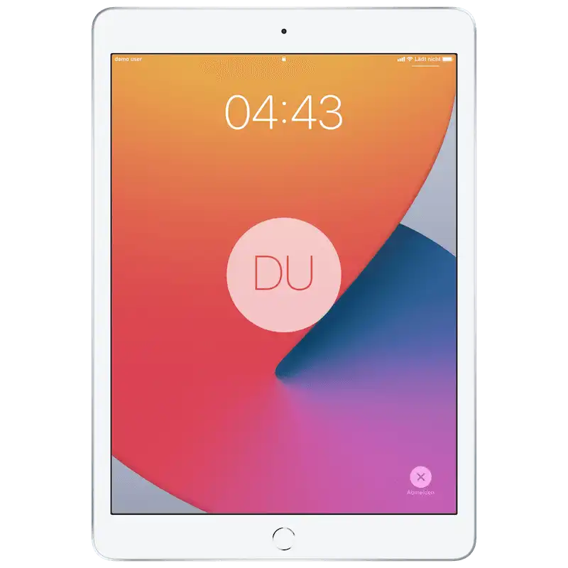 Schermo dell’iPad con l’opzione « Esci » in basso a destra, visualizzata dopo aver premuto il pulsante di blocco in modalità iPad condiviso