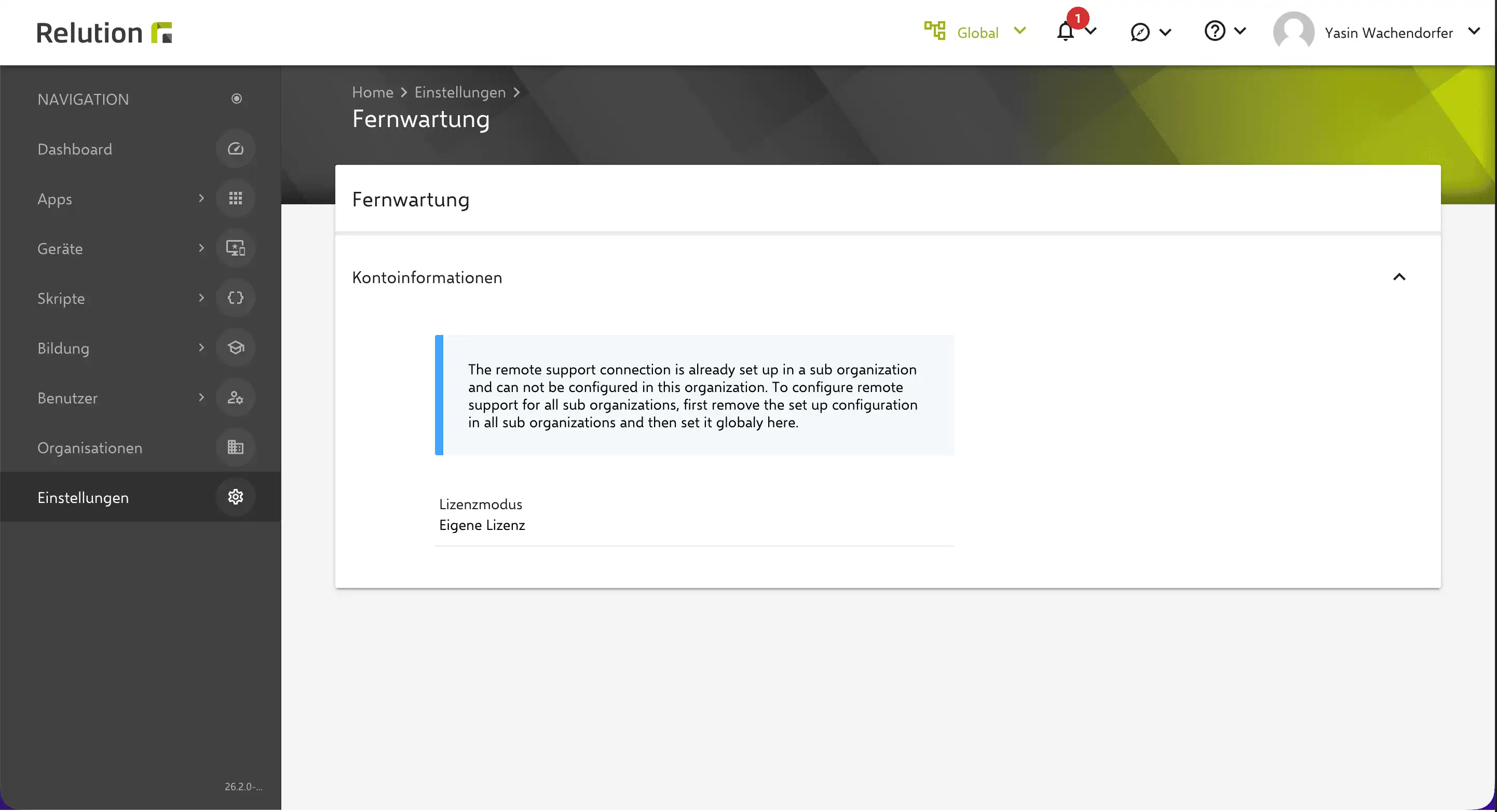 Eine neue, entrale TeamViewer-Konfiguration auf globaler oder Meta-Organisationsebene ist verfügbar