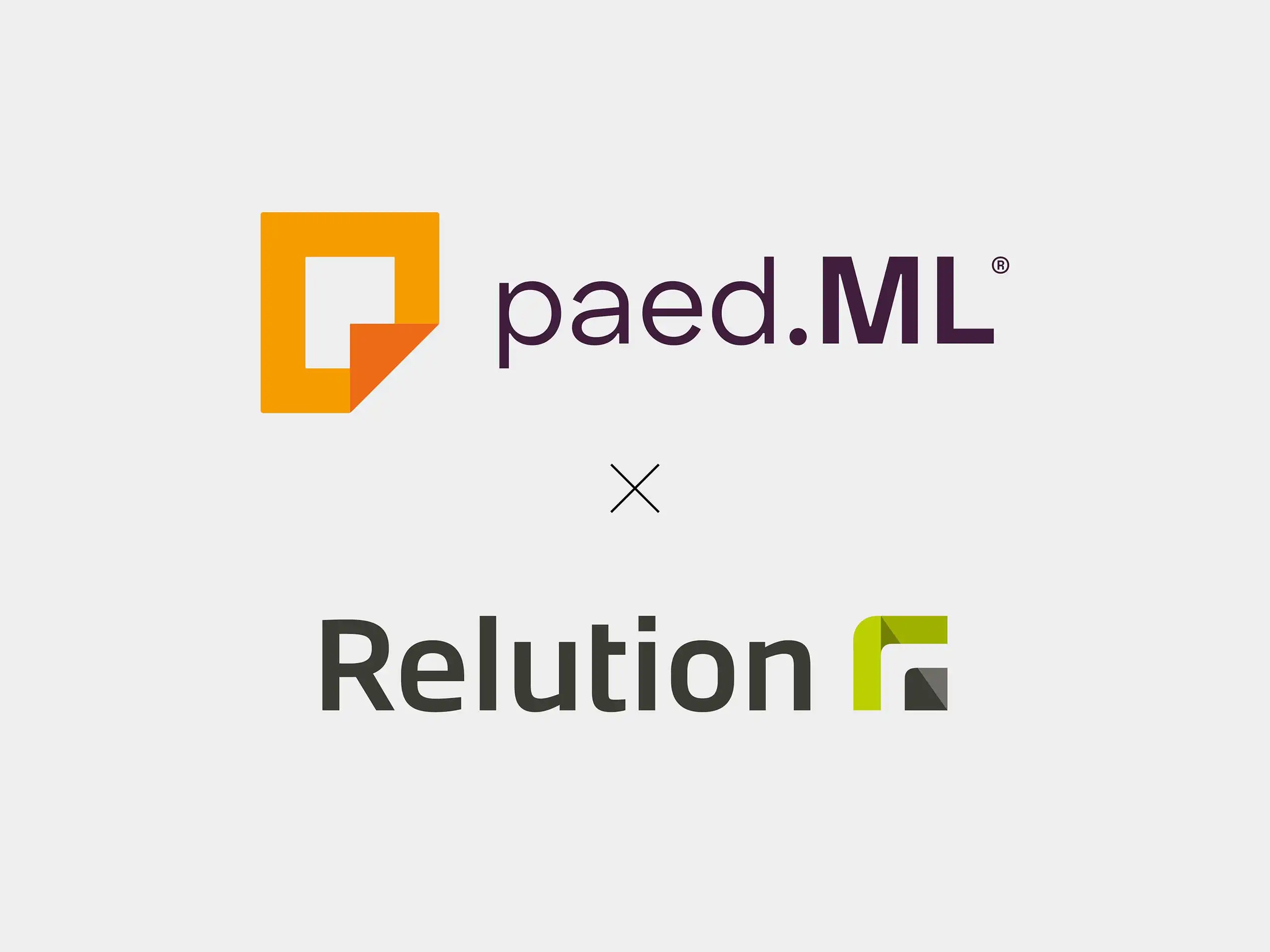 Logo of paed.ML® and logo of Relution GmbH