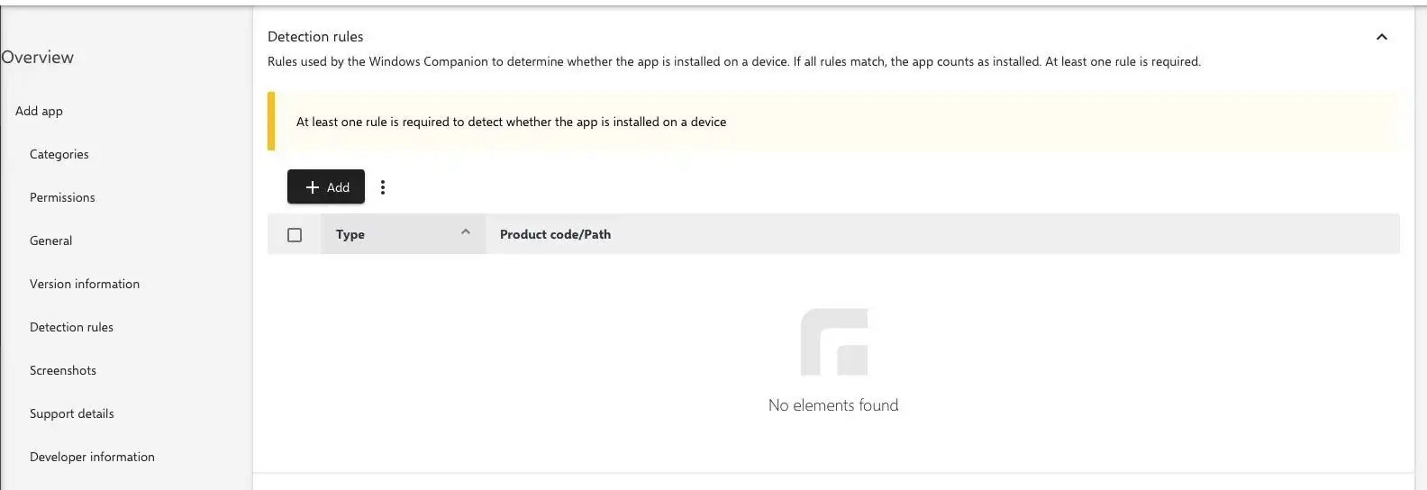Adición de reglas de detección en Relution para permitir que Relution Companion para Windows identifique de manera única las aplicaciones en el ordenador Windows