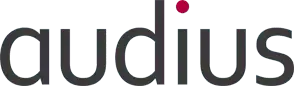 Auf dem Bild sieht man das Logo von audius
