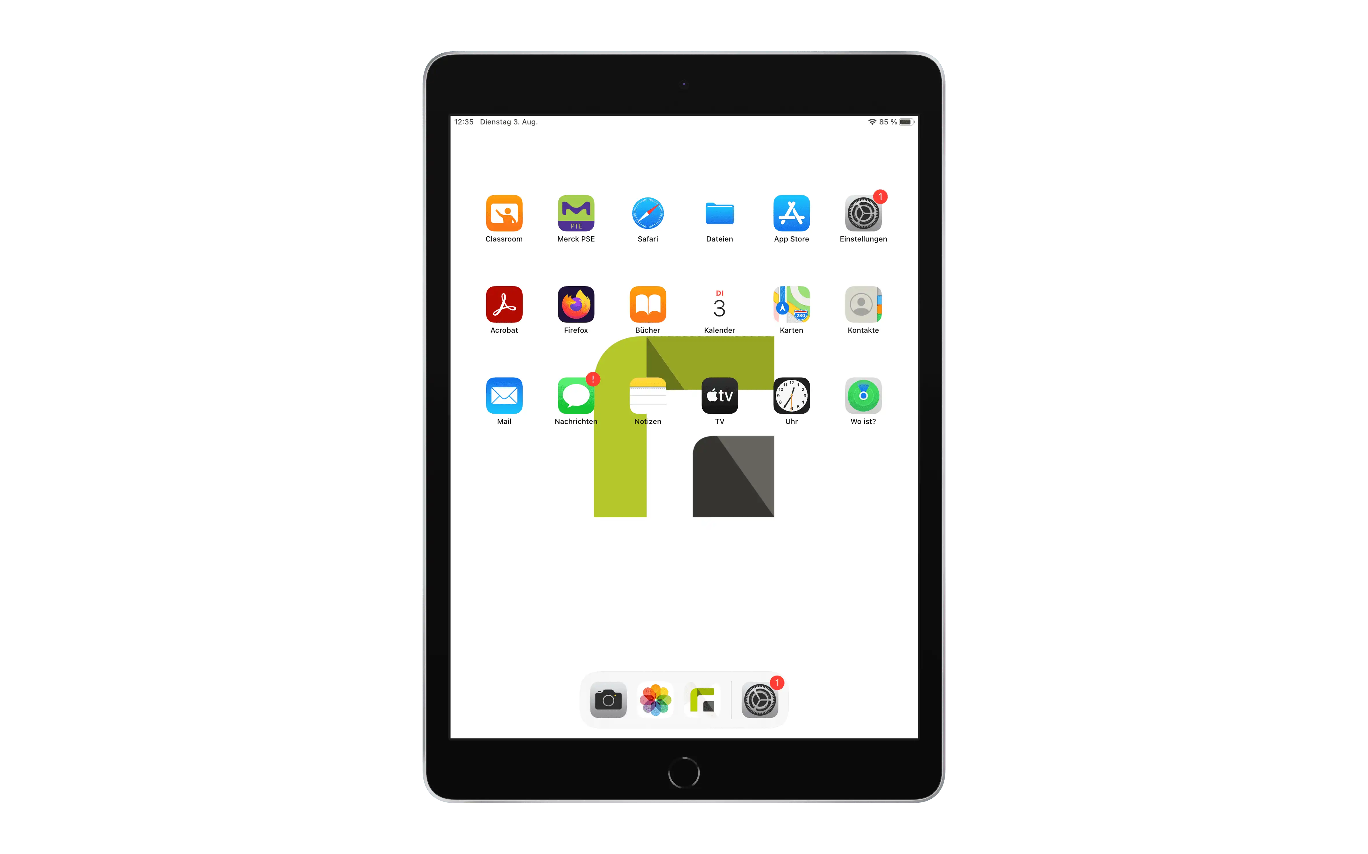 Nachträglich installierte Apps auf einem iOS-Gerät, die im Homescreen Layout nicht definiert sind, werden automatisch am Ende der App-Reihenfolge platziert