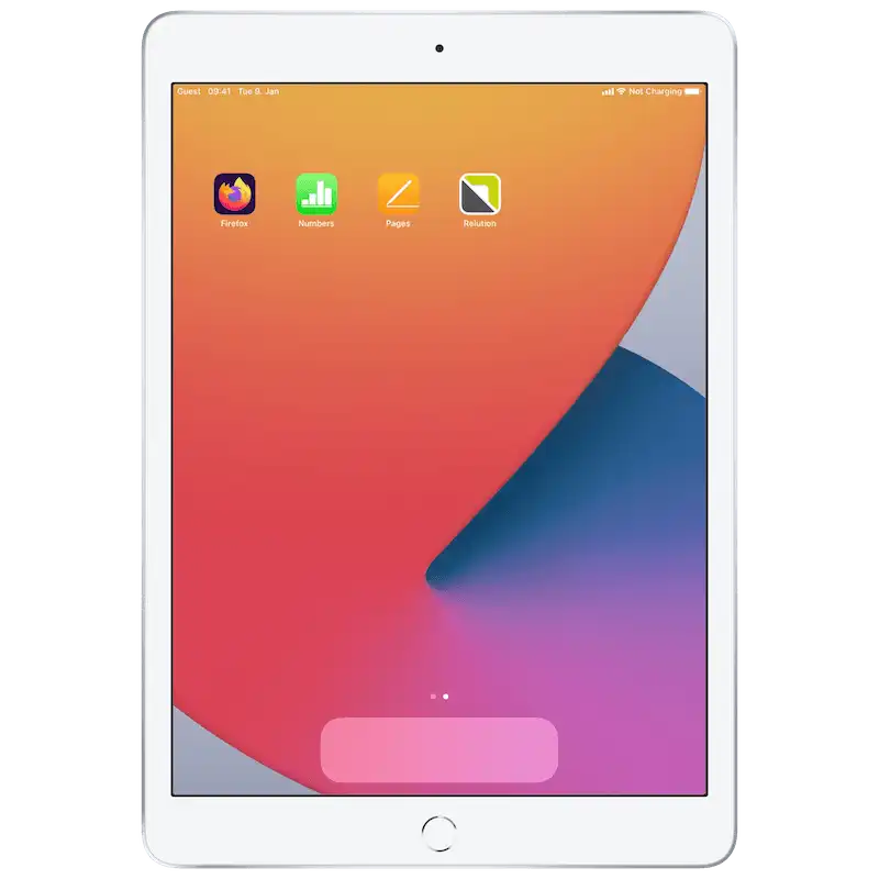Schermo dell’iPad con icone delle app rese disponibili tramite la configurazione « Conformità delle app » sotto « App richieste » per tutti gli utenti, siano essi conosciuti o anonimi, per impostazione predefinita